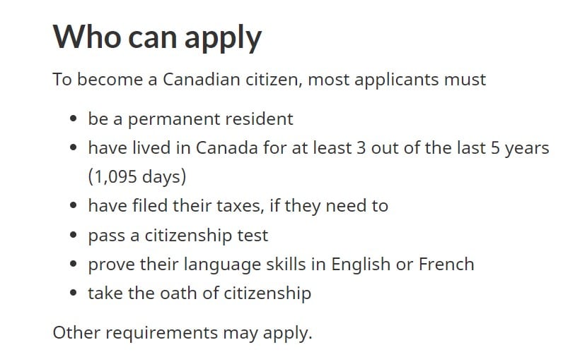 申請入籍加拿大條件